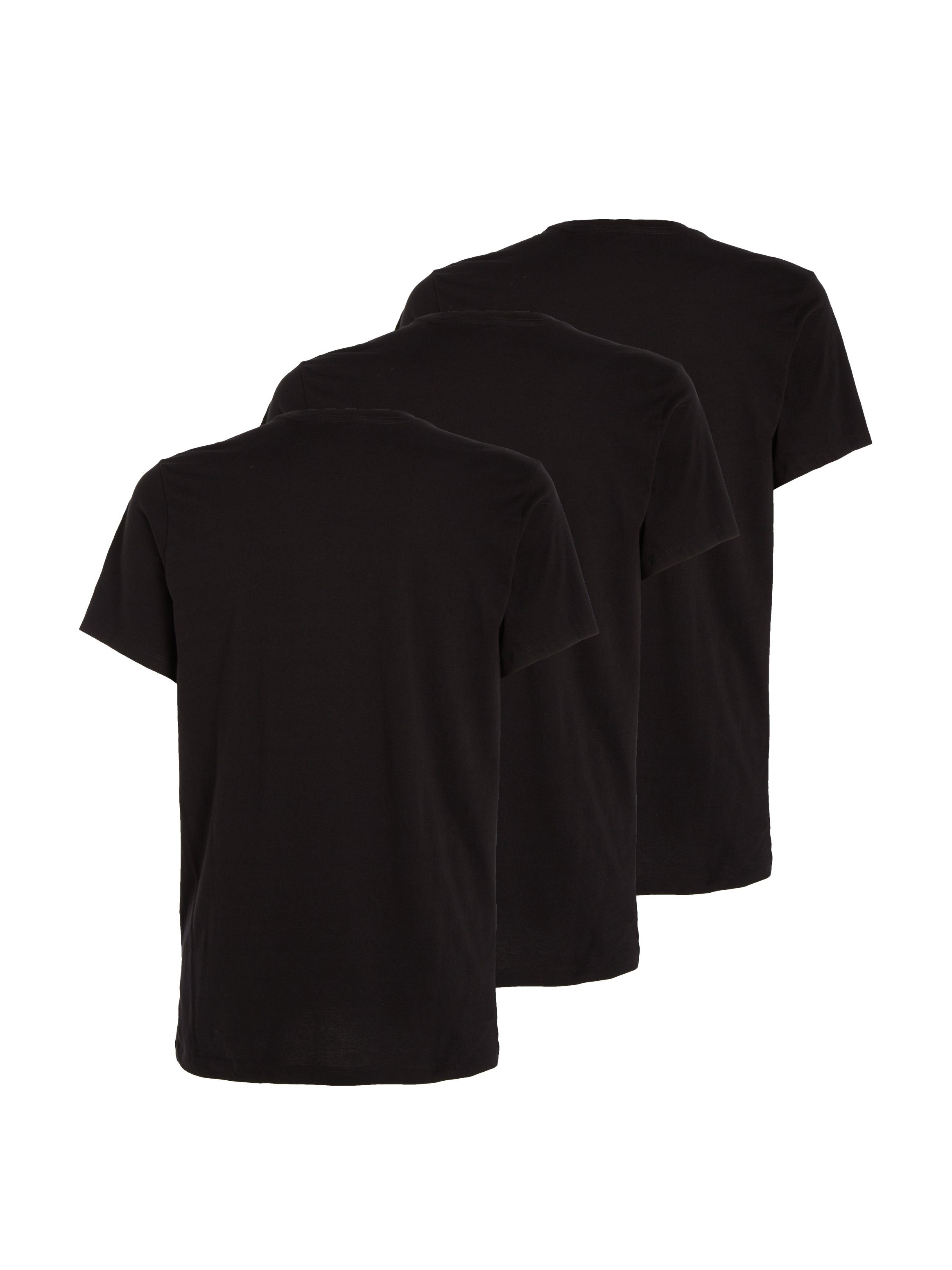 Klein uni T-Shirt schwarz Underwear (3er-Pack) Calvin