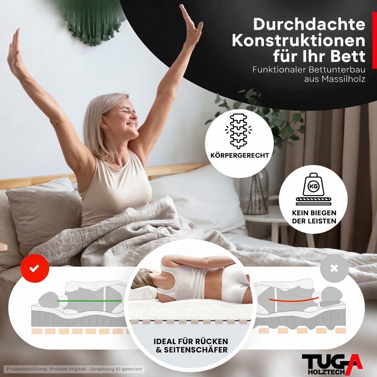 Rollrost Rollrost " Lamellen - Xandi " Lattenrost 24 mm 90 x 190 cm, TUGA-Holztech, 70cm 80cm 90cm 100cm 120cm 140cm 160cm 180cm 200cm Lg190 200 210 220cm – Bild 4 von 5