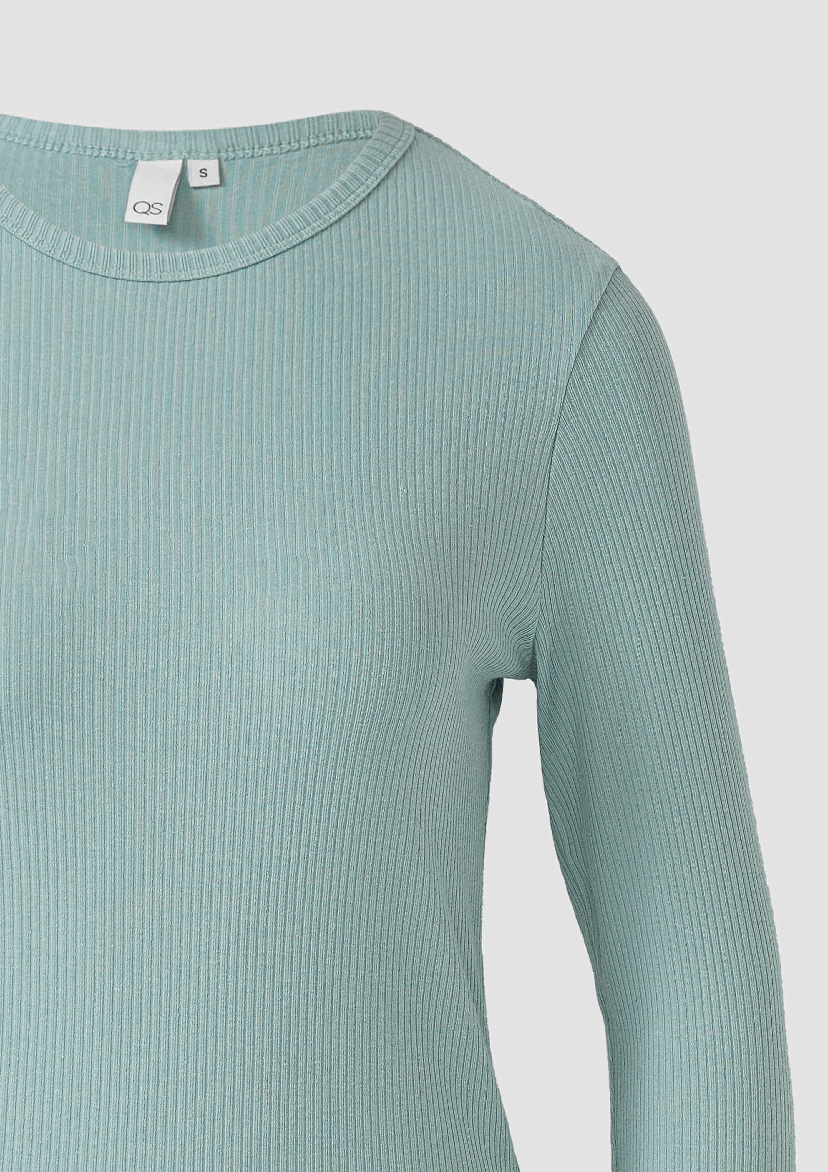 QS Langarmshirt Geripptes Longsleeve im Slim günstig online kaufen