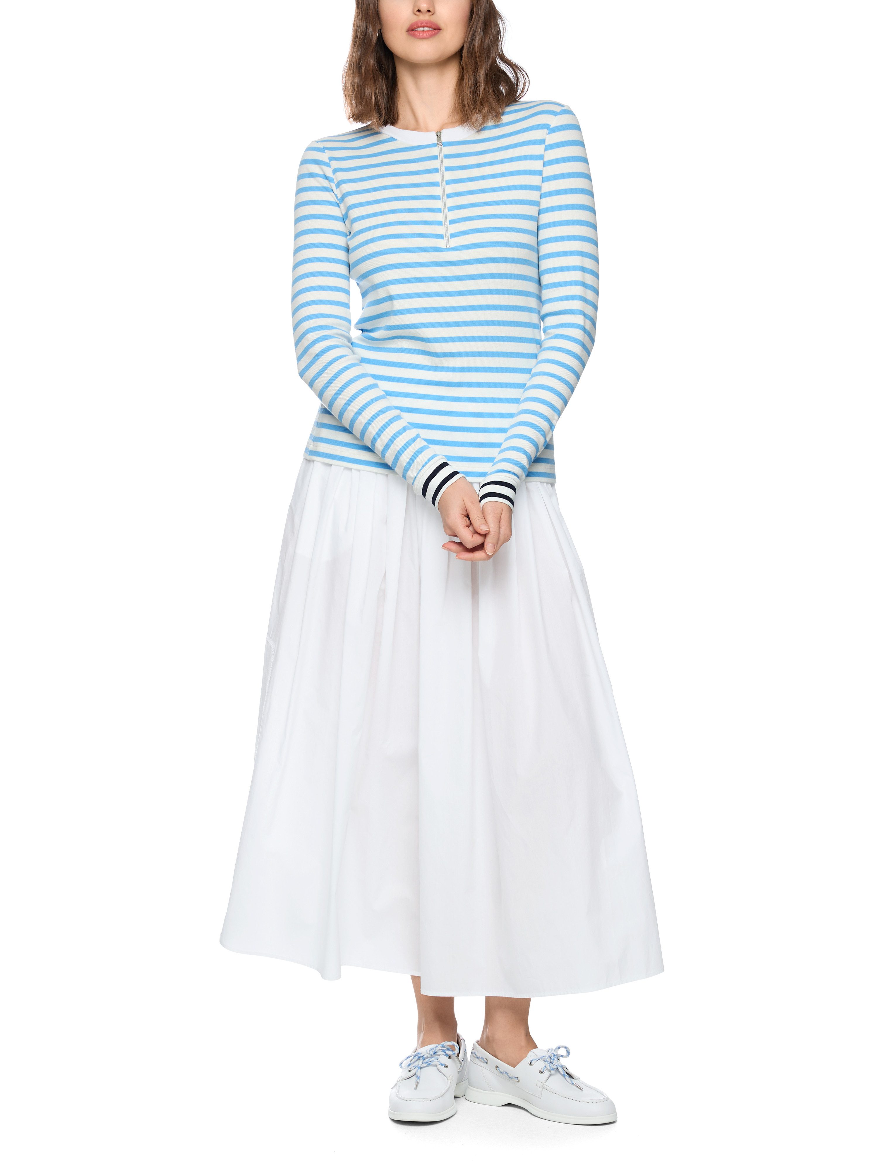 Marc Cain Langarmshirt Salty Breeze Premium Damenmode gestreift, figurnah