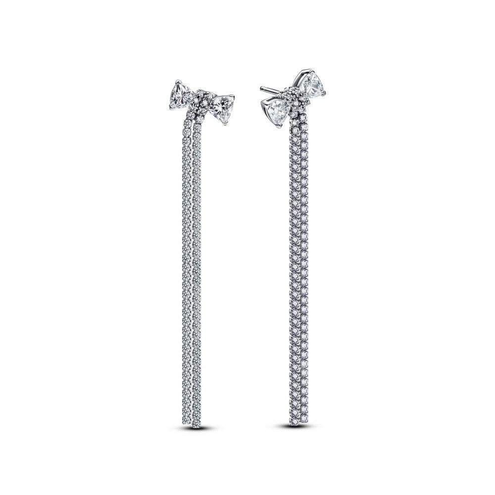 Pandora Paar Ohrstecker Pandora Timeless Pavé-Schleife Tropfen-Ohrringe 293544C01
