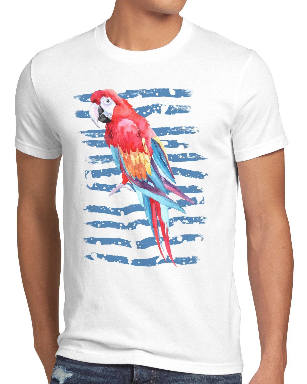 style3 Print-Shirt Sommer regenwald ara vogel Herren T-Shirt papagei Tropischer