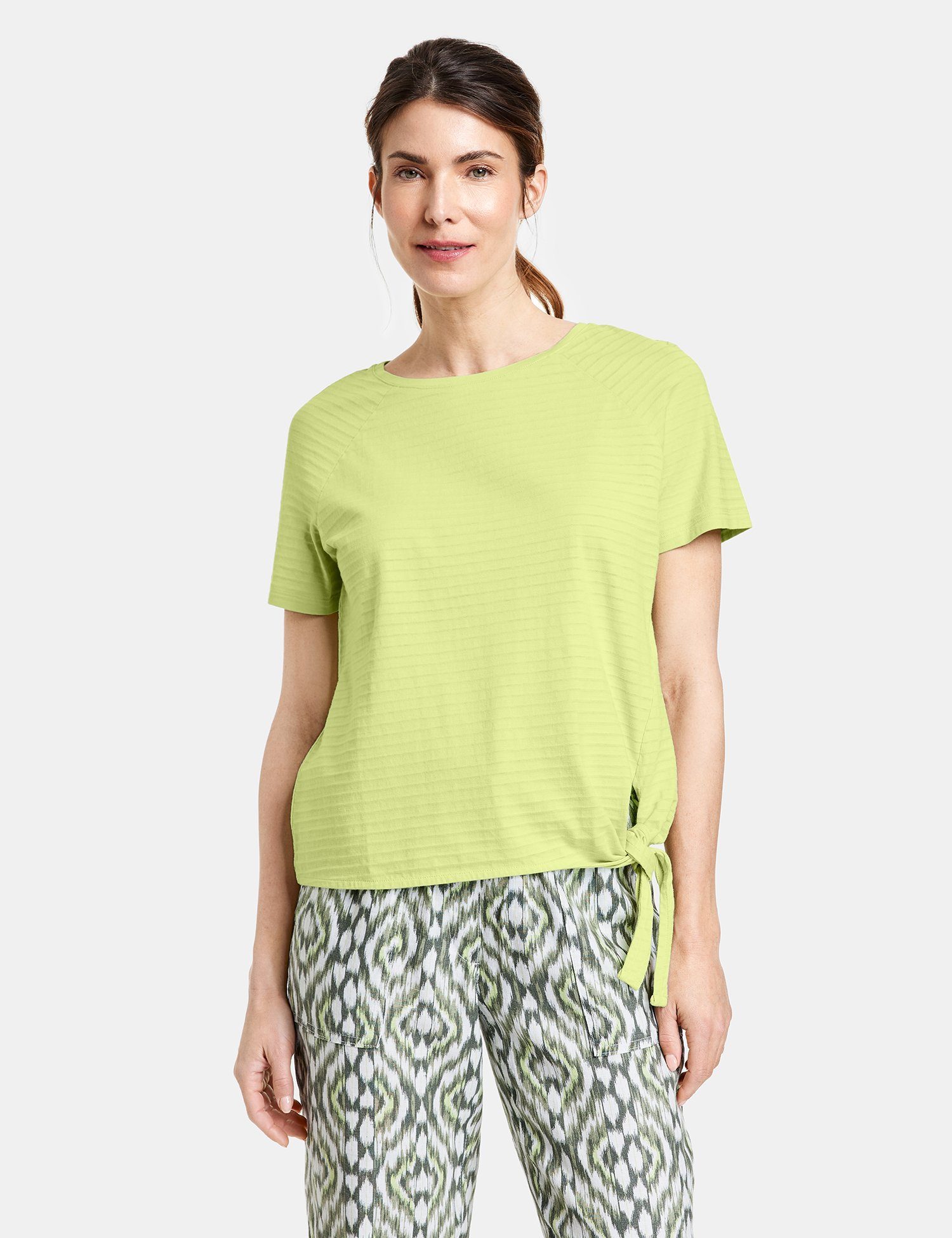GERRY WEBER Kurzarmshirt T-Shirt Light Knotendetail Lime mit