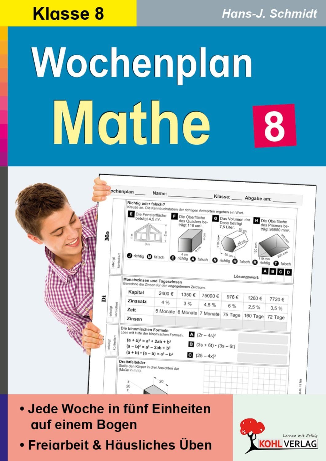 Wochenplan Mathe / Klasse 8 / Hans-J. Schmidt