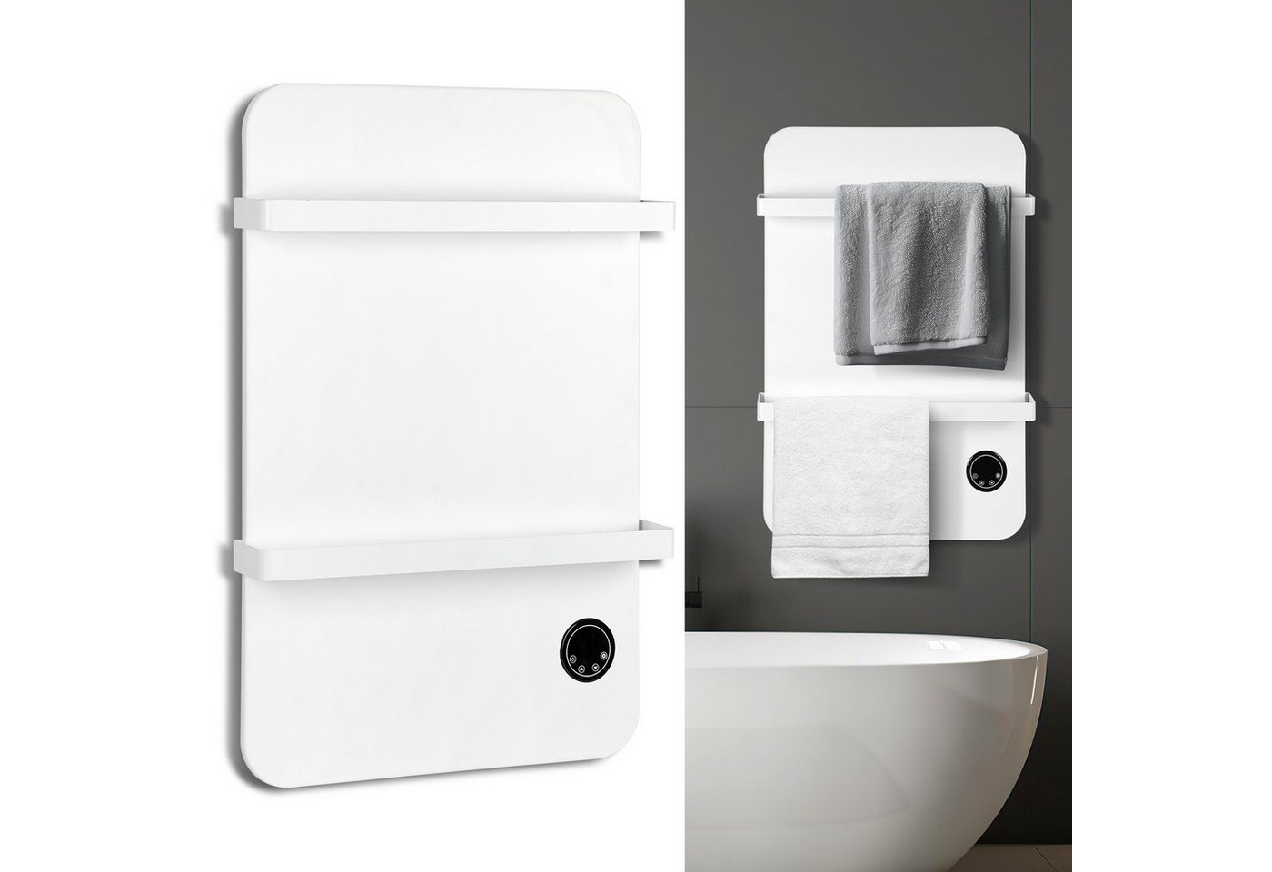 Clanmacy Infrarotheizung Infrarotheizung 600W Stand/Wandmontage Fernbedienung Smart App fähig.