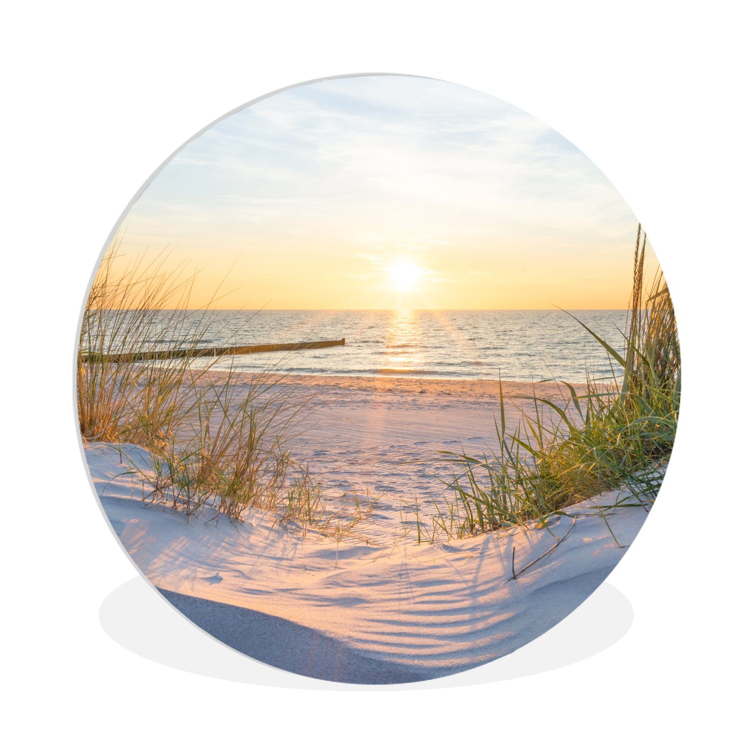 MuchoWow Gemälde Strand - Sonne - Düne - Gras - Sand - Horizont, Fotodruck günstig online kaufen