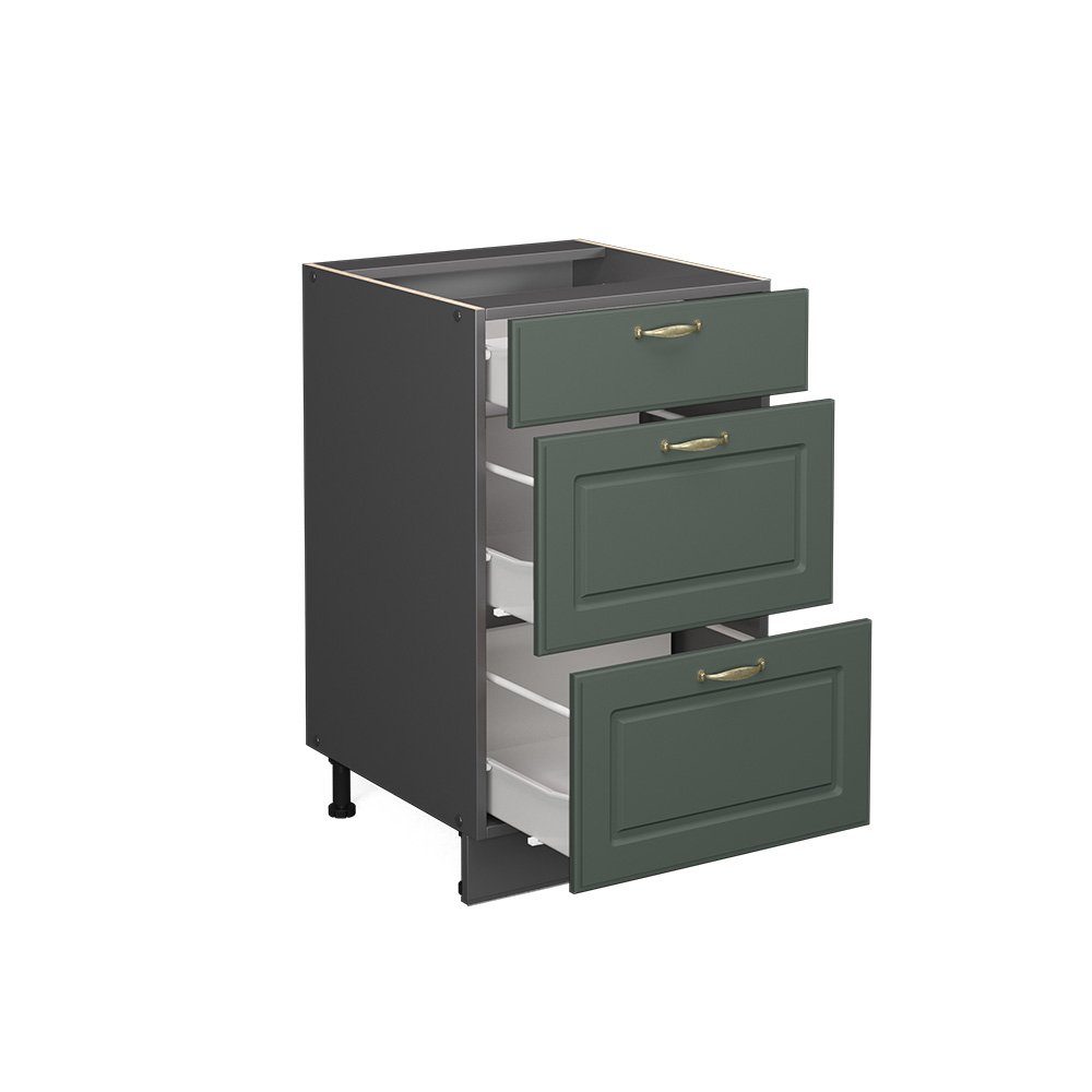 Vicco Unterschrank Fame-Line, Grün-Gold Landhaus/Anthrazit, 50 cm ohne Arbeitsplatte (1-St) – Bild 5 von 5