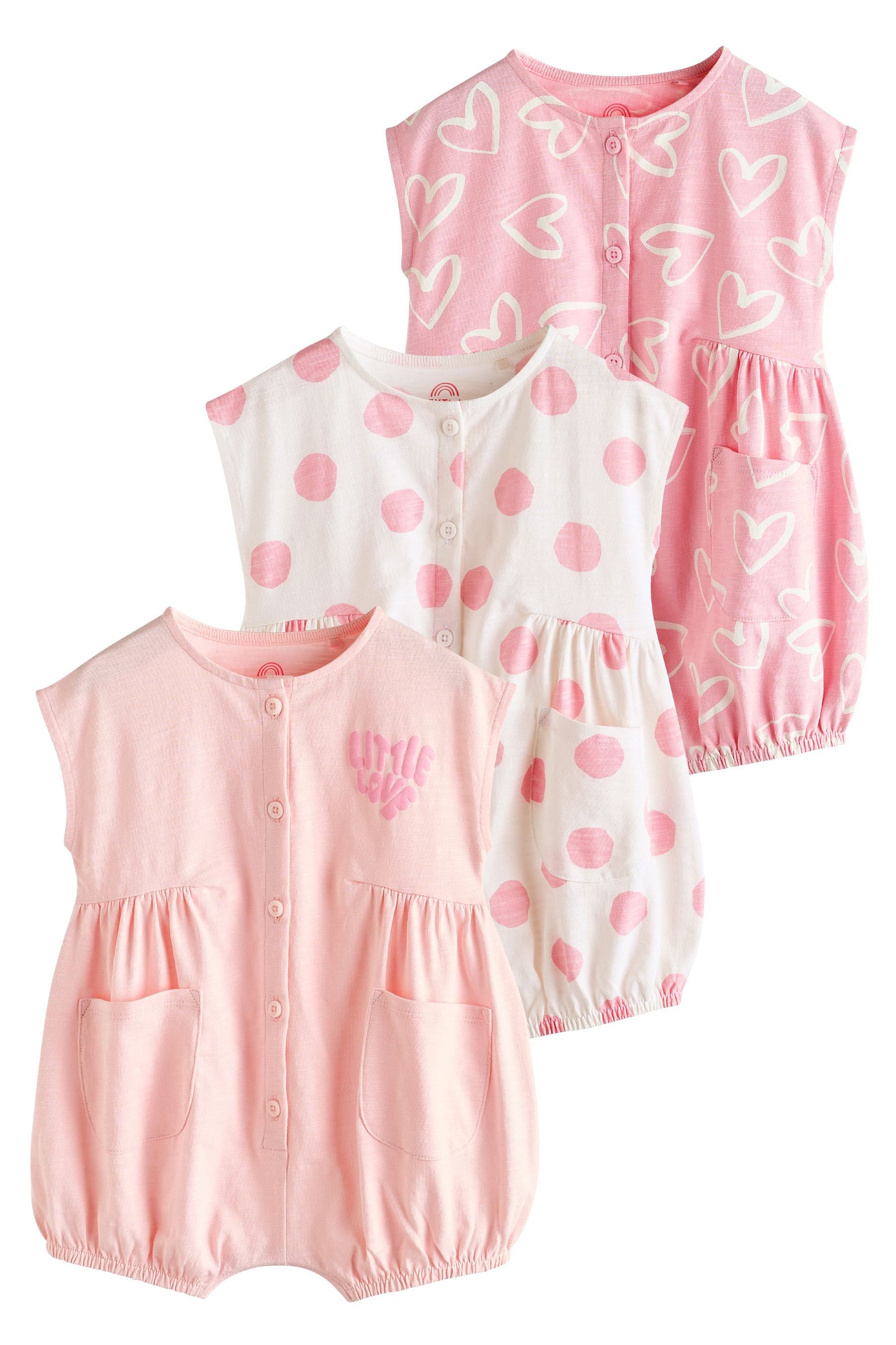 Strampler 3er-Pack Baby-Strampler, Herz