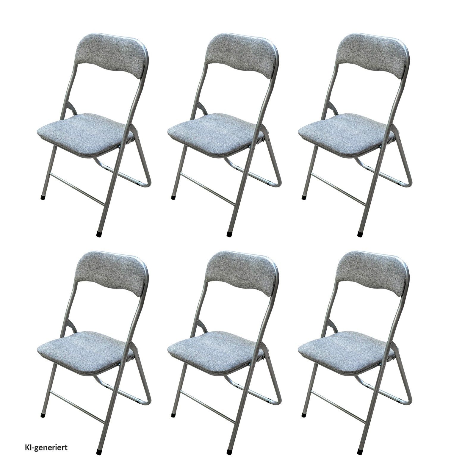 HTI-Living Klappstuhl Klappstuhl 6er Set Dima Fabric Grau (Set, 6 St), Küchenstuhl Eventbestuhlung