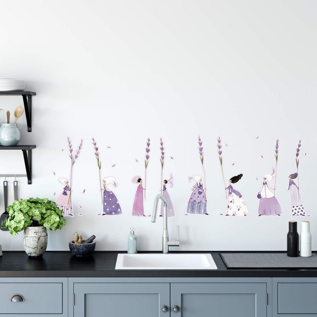 Wall-Art Blumen (1 Wandtattoo Aufkleber St) Lavendel Fee