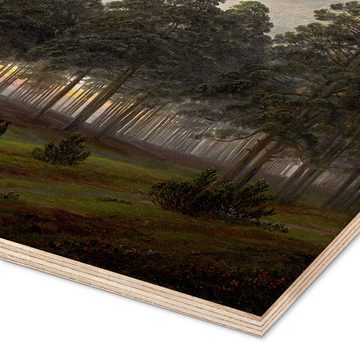Posterlounge Holzbild Caspar David Friedrich, Der Abend, Malerei