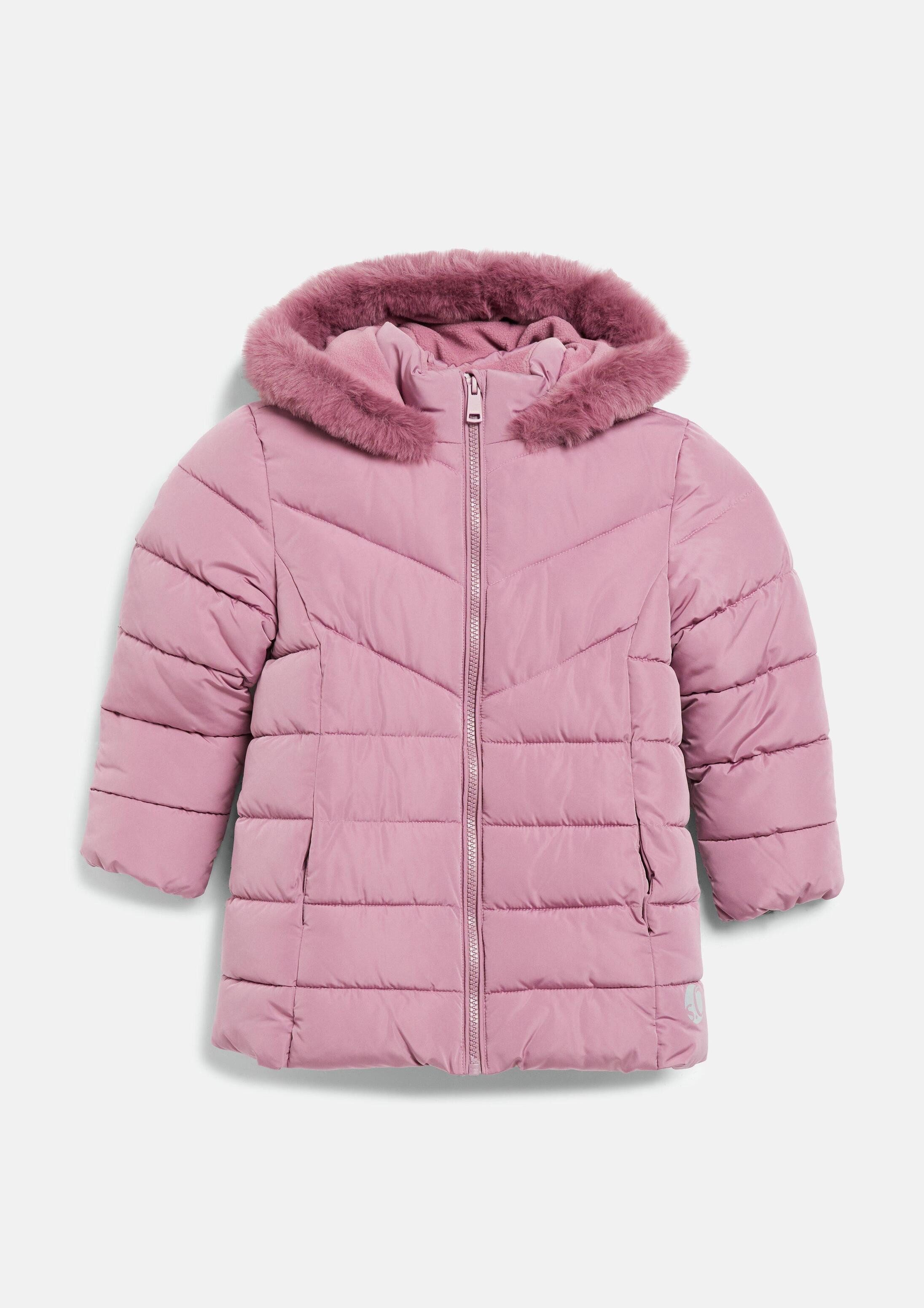 s.Oliver Winterjacke Outdoor-Mantel Wetterfester Wintermantel mit Plüsch-Detail