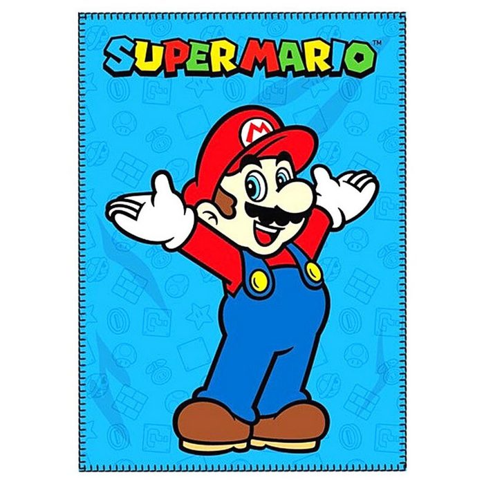 Kinderdecke Super Mario Kinder Fleecedecke weich & leicht 100 x 140 cm