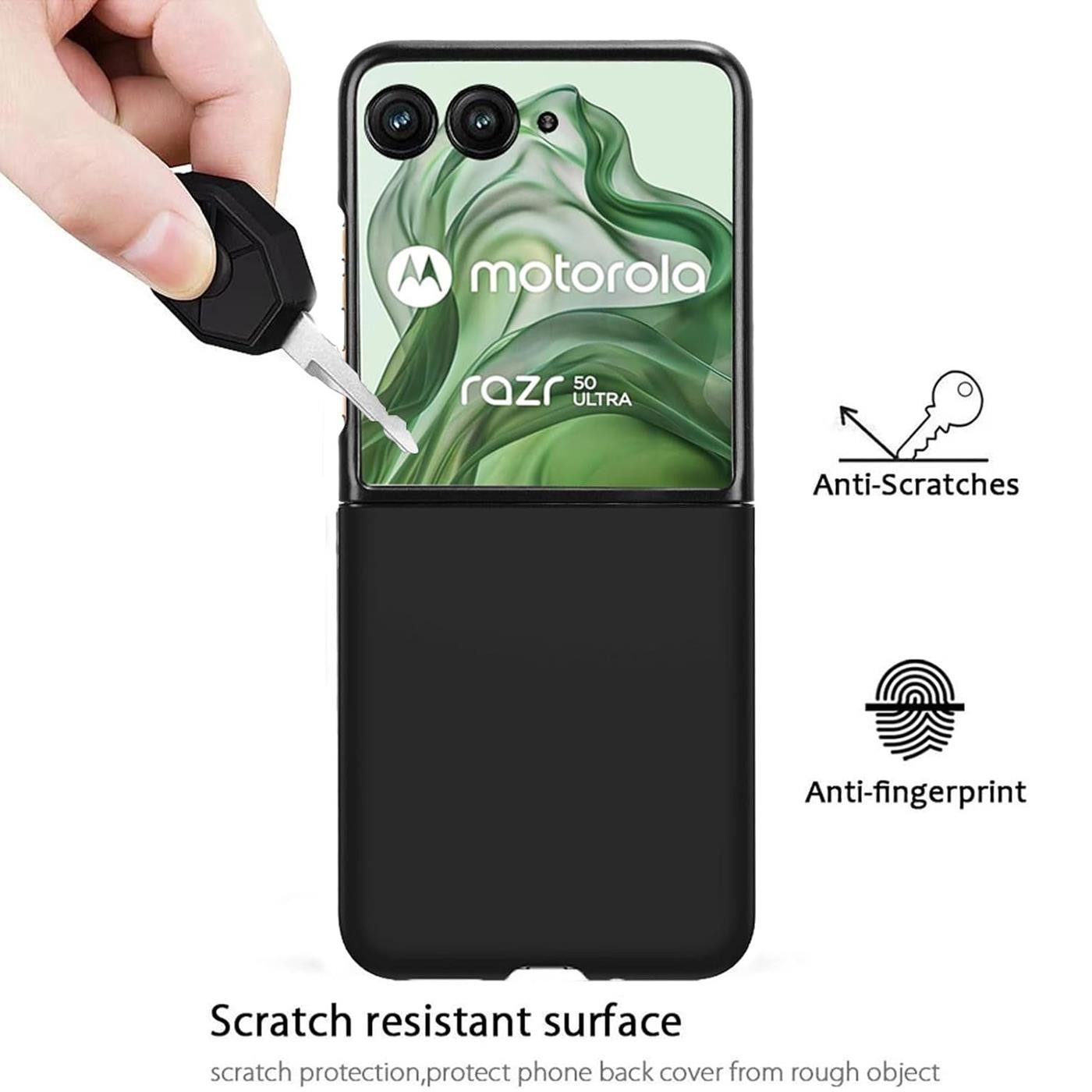 CoolGadget Handyhülle Black Series Handy Hülle für Motorola Razr 50 Ultra 6,9 Zoll, Edle Silikon Schlicht Robust Schutzhülle für Razr 50 Ultra Hülle