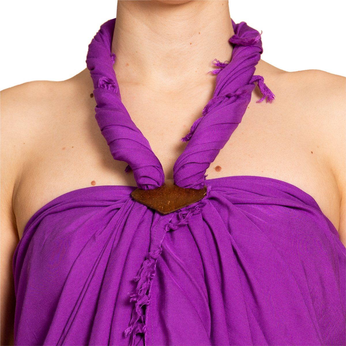 PANASIAM Pareo Sarong einfarbig Tuch in 2 Lila für Strandtuch Cover-up Strandkleid Strandrock, oder Schal Schultertuch als Halstuch den Größen Bikini Strand