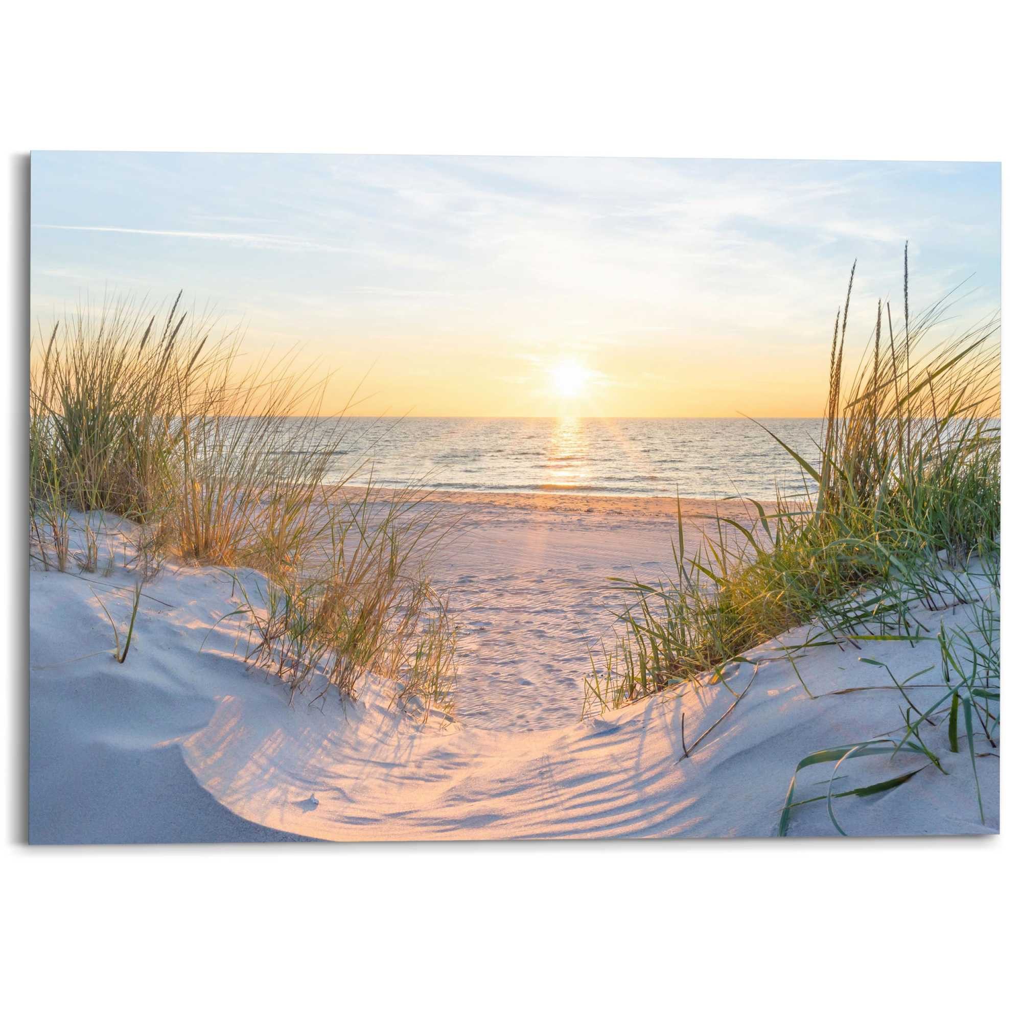 Reinders! Deco-Panel Sonnenuntergang in den Dünen, Wohnzimmer - Beige - MDF - Landschaften - 140x100 cm