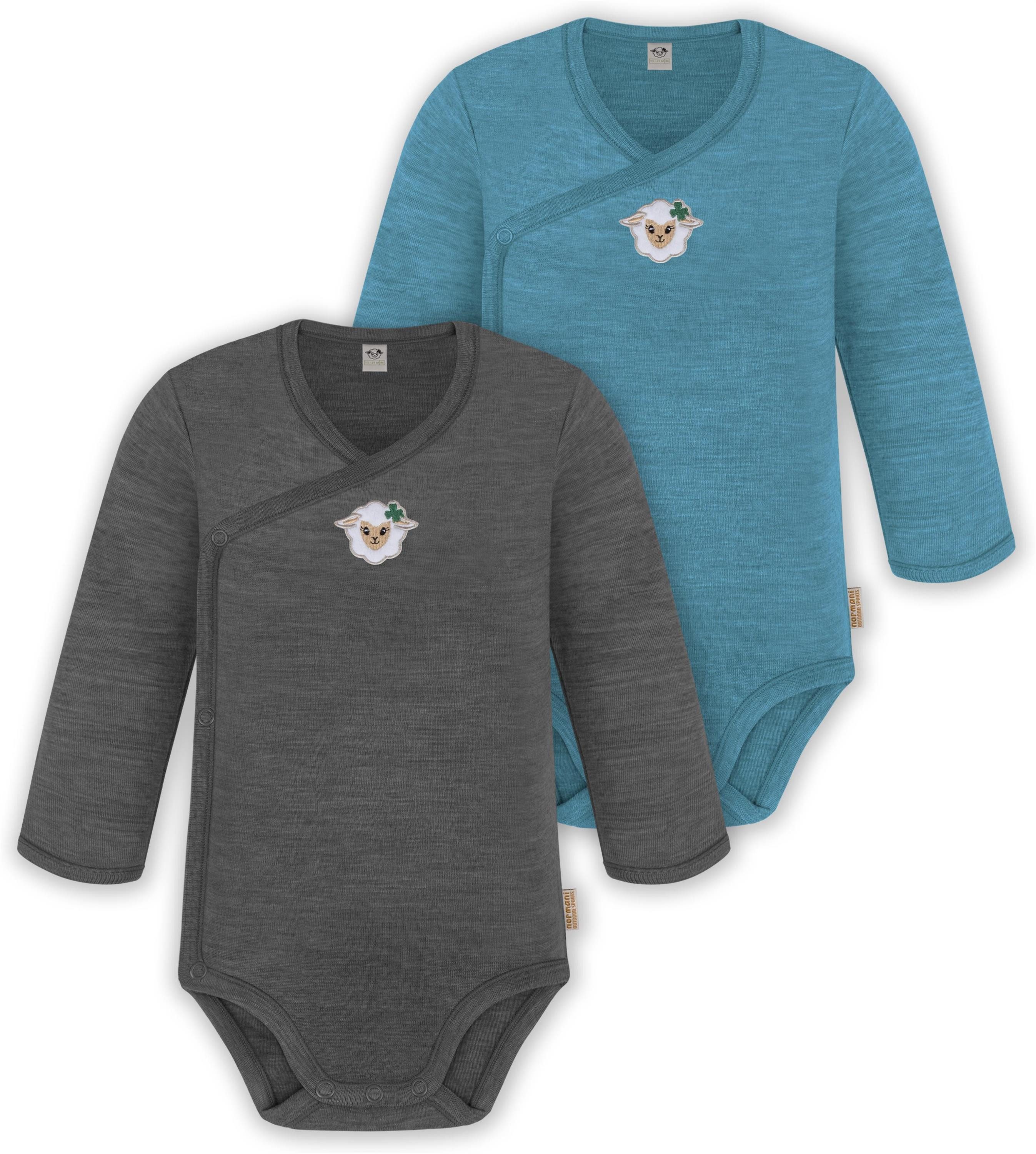 Langarmwickelbody 2er Set Unisex Baby Wickelbody Langarm-Strampler