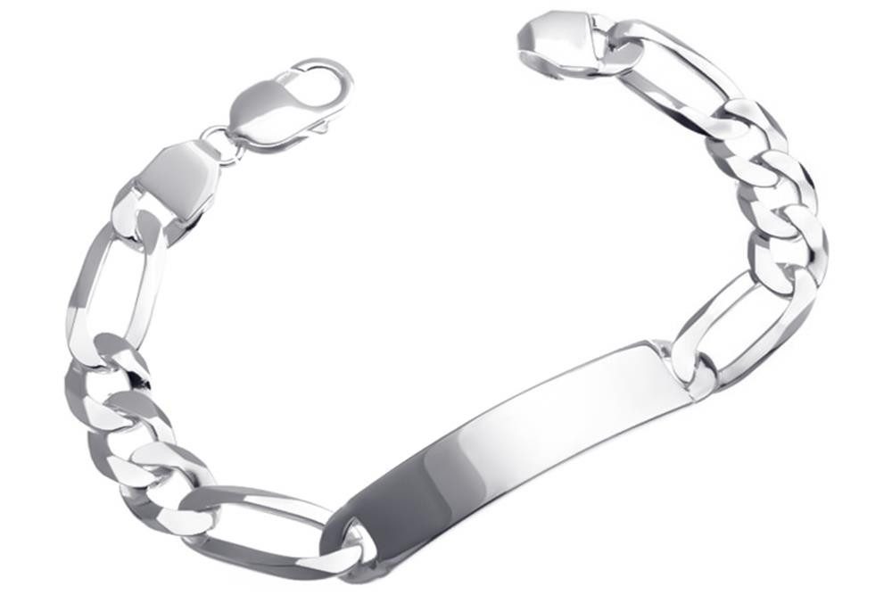 Silberarmband Figaro-Gravurarmband 10mm - 925 Silber, Länge wählbar von 19-24cm