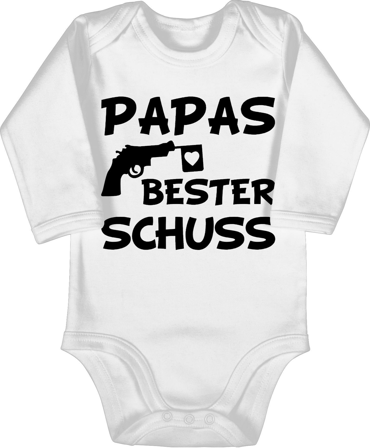 Shirtracer Shirtbody Papas bester Treffer Geschenk Vatertag Baby 1 Weiß | Shirtbodies