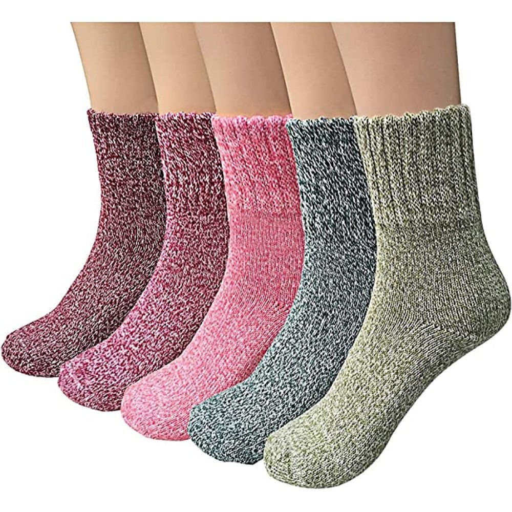 Socken,Damen-Wintersocken,Warme Damen-Thermosocken,5 dicke Opspring Thermosocken Socken Paar