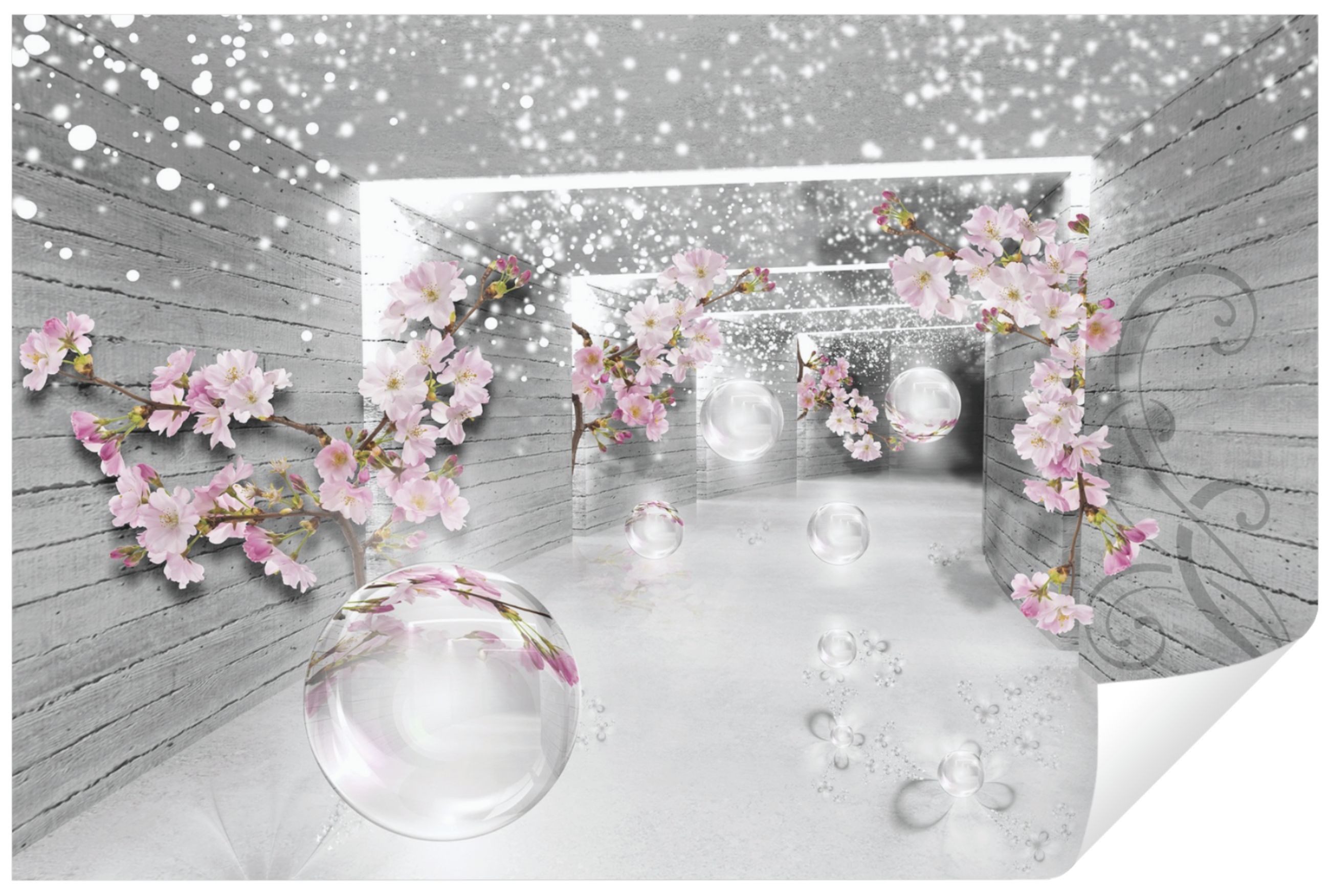 Wallarena Fototapete 3D Tunnel Blumen Vlies günstig online kaufen
