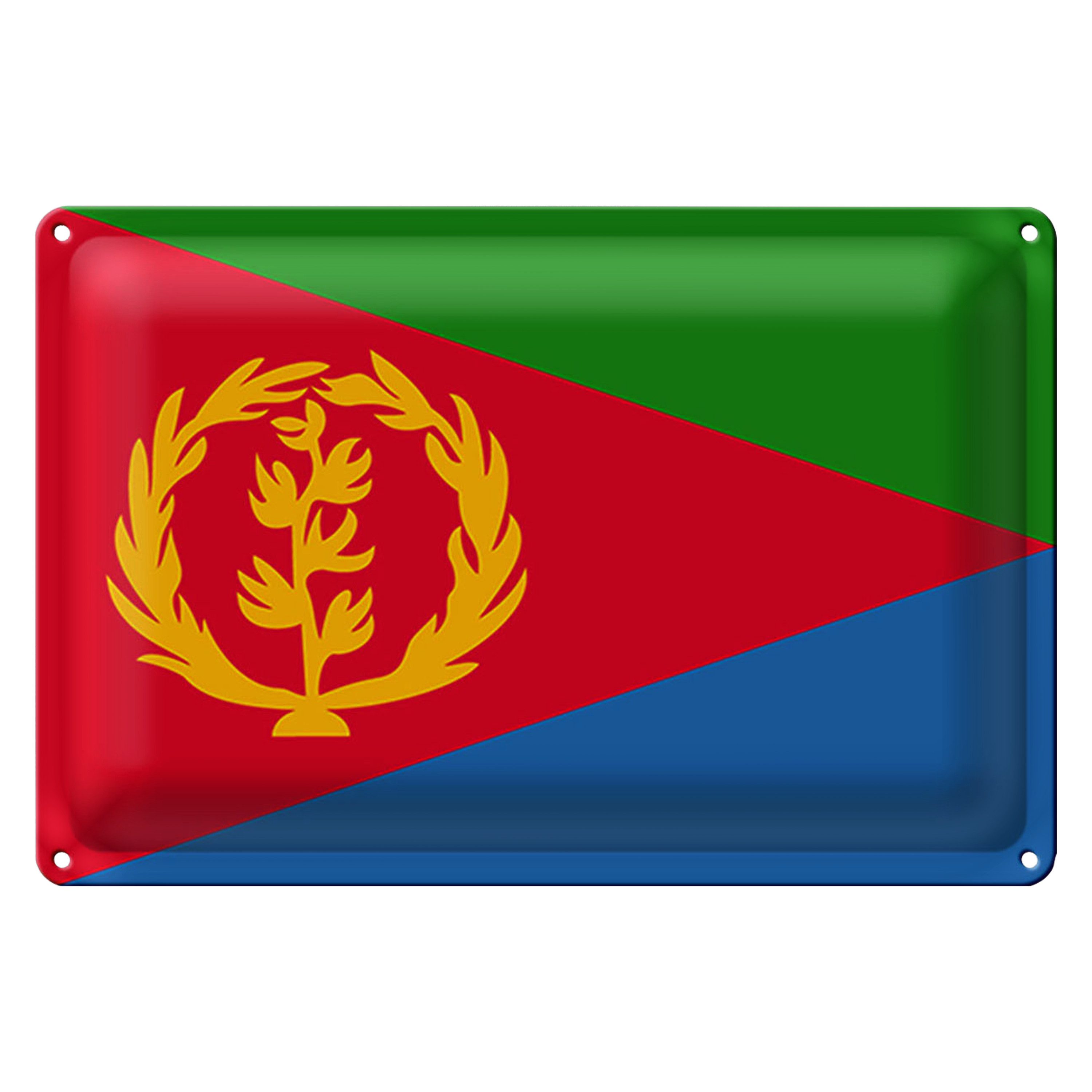 Metallschild Blechschild Flagge Eritrea 30x20cm Flag of Eritrea