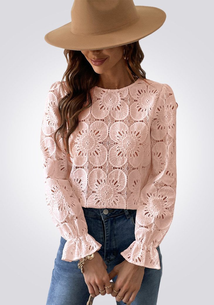 Cupshe Blusentop Romantisches Strick Top aus Spitze