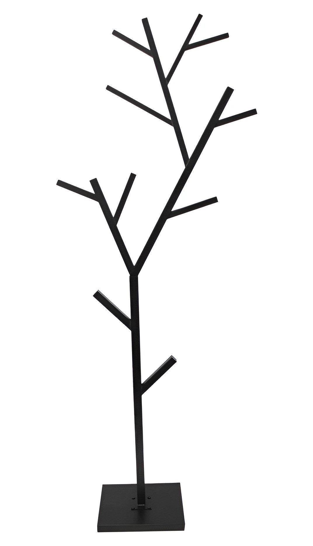 Dekoleidenschaft Garderobenständer "Baum" aus Metall, schwarz, Garderobe 180 cm hoch, Standgarderobe, Flurgarderobe stehend, Metallgarderobe, Kleiderständer, Jackenhalter
