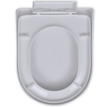vidaXL WC-Sitz Toilettensitz mit Absenkautomatik Quadratisch Weiß WC Klo Brille Toile