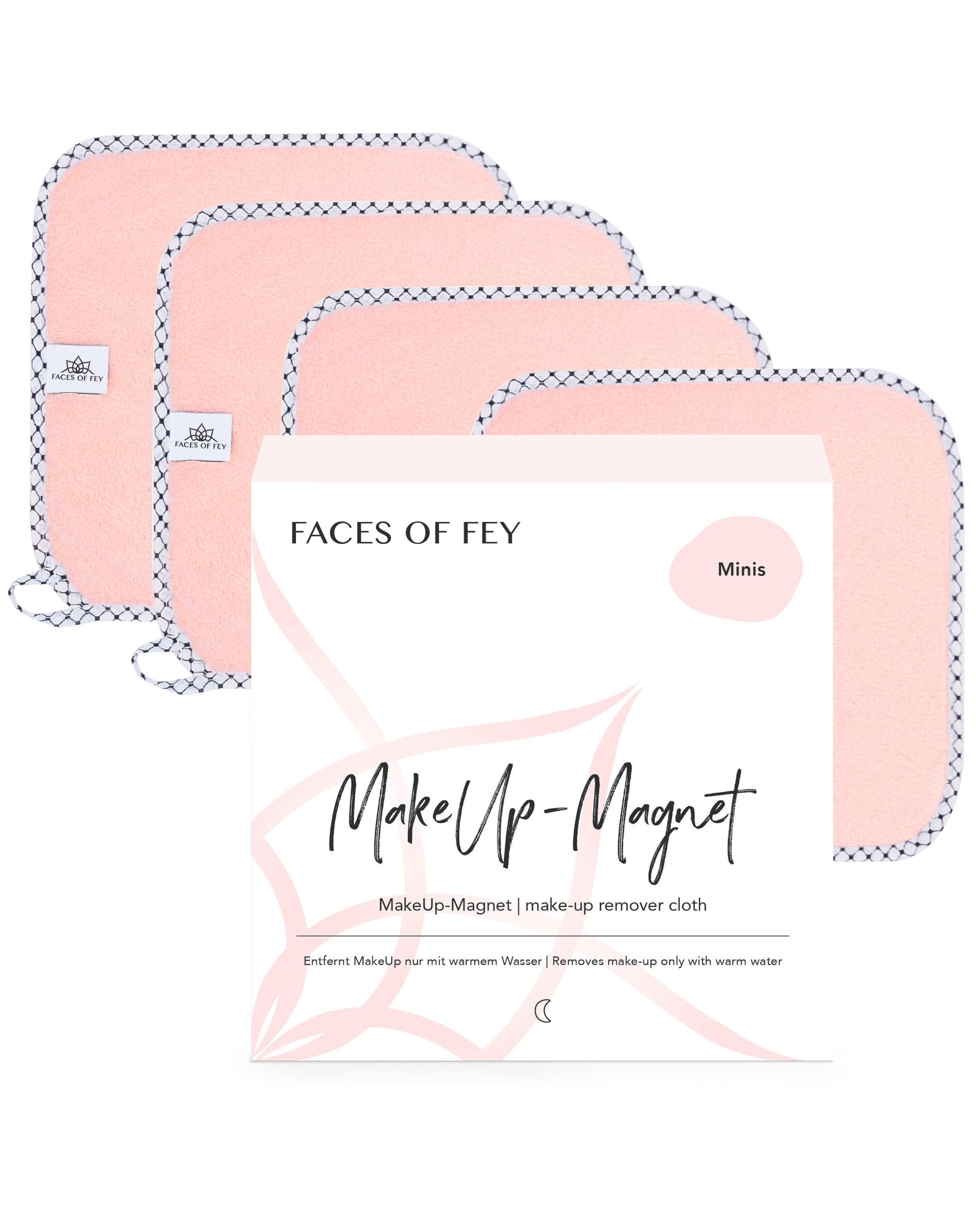 FACES OF FEY Make-up-Entferner MakeUp-Magnet Minis, Wiederverwendbare Abschminktücher - Befreit Haut von MakeUp & Schmutz