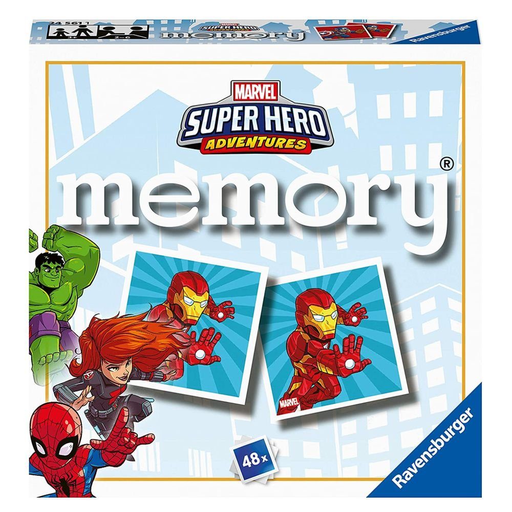 Karten Hero 48 MARVEL Ravensburger Mini Spiel, Marvel Avengers Memory® Memory Super