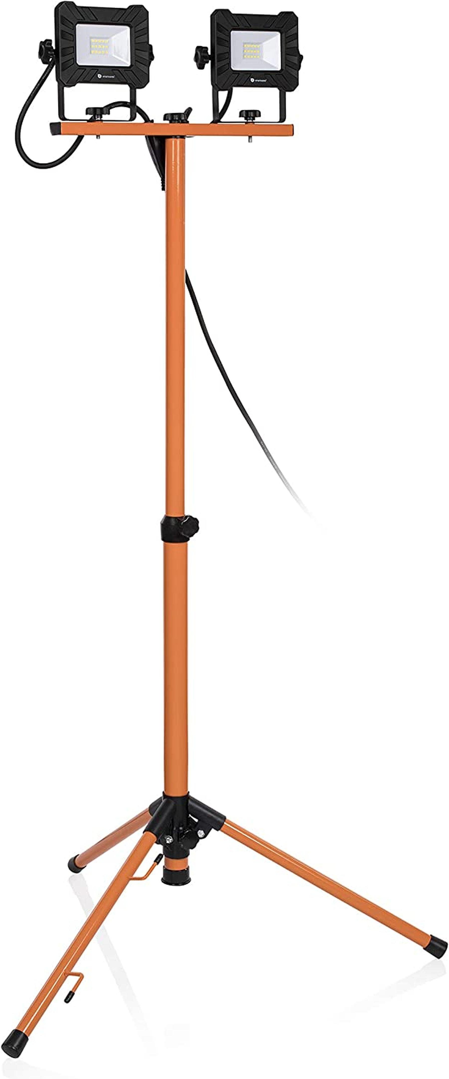 smartwares LED Baustrahler Smartwares LED Baustrahler mit Stativ 2x10W Doppel Strahler, Arbeitsscheinwerfer, LED, Neutralweiß, Schwenkbar, Wasserdicht, mit Stativ, Doppelstrahler