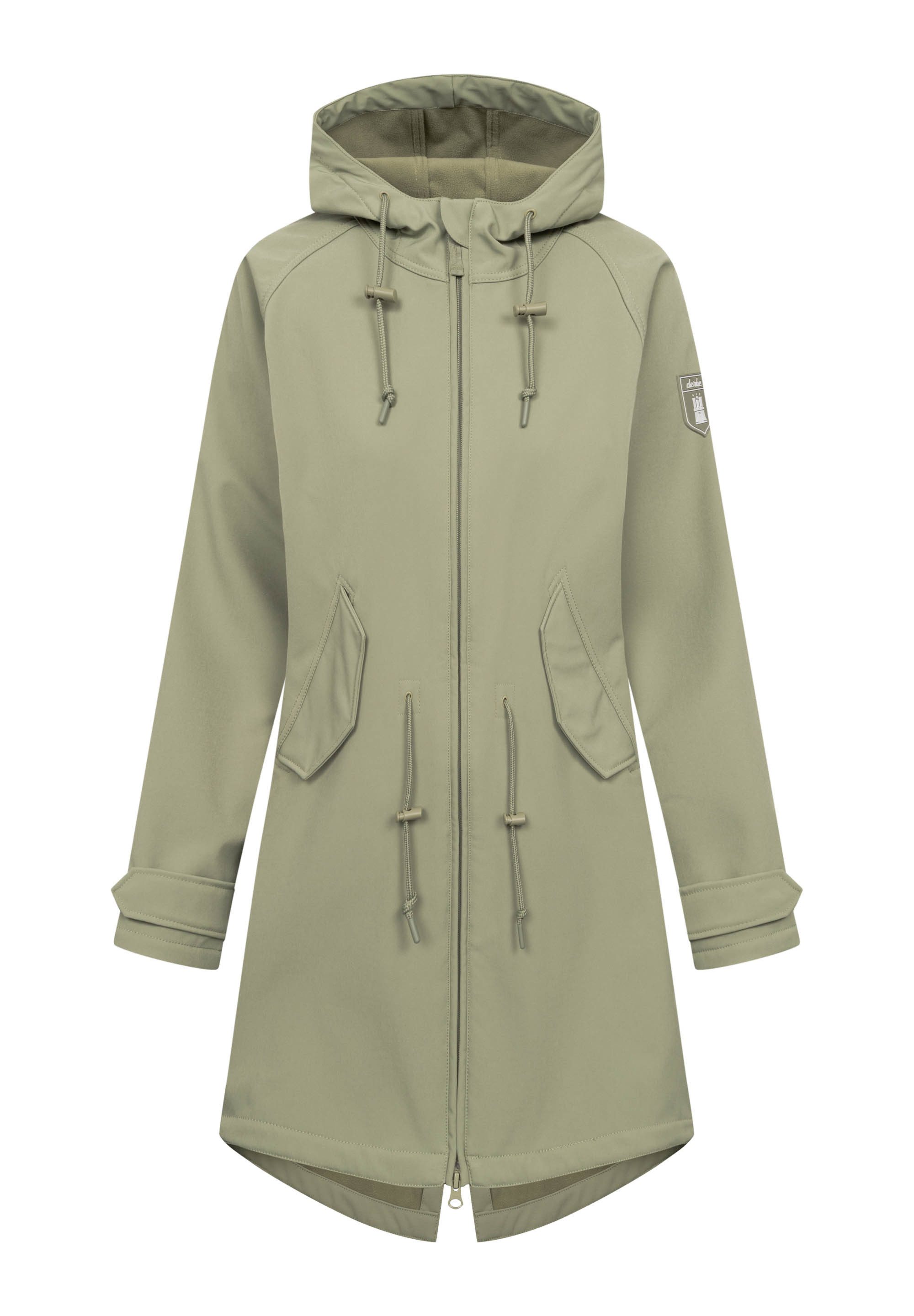Derbe Softshelljacke Island Friese wasserabweisend, winddicht, Kapuze