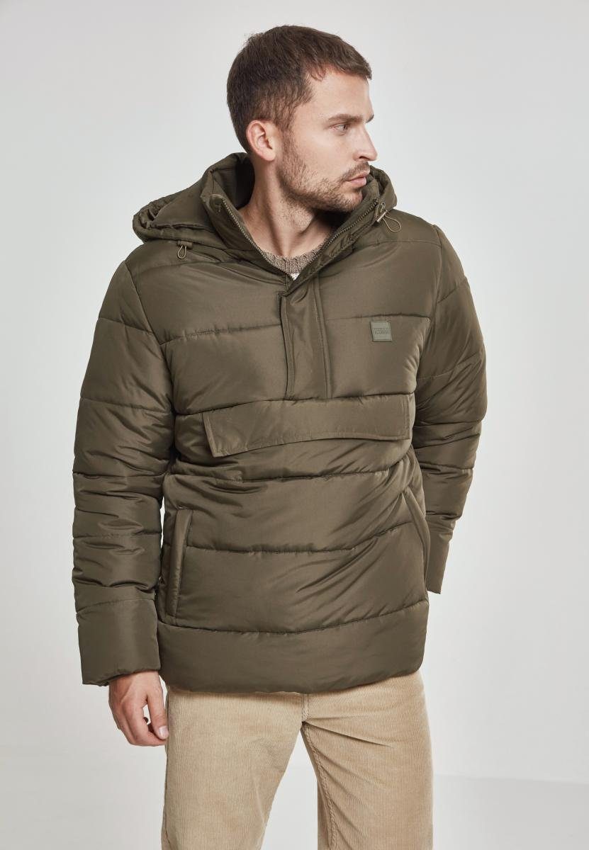 URBAN CLASSICS Winterjacke Herren Pull Over Puffer Jacket (1-St) darkolive