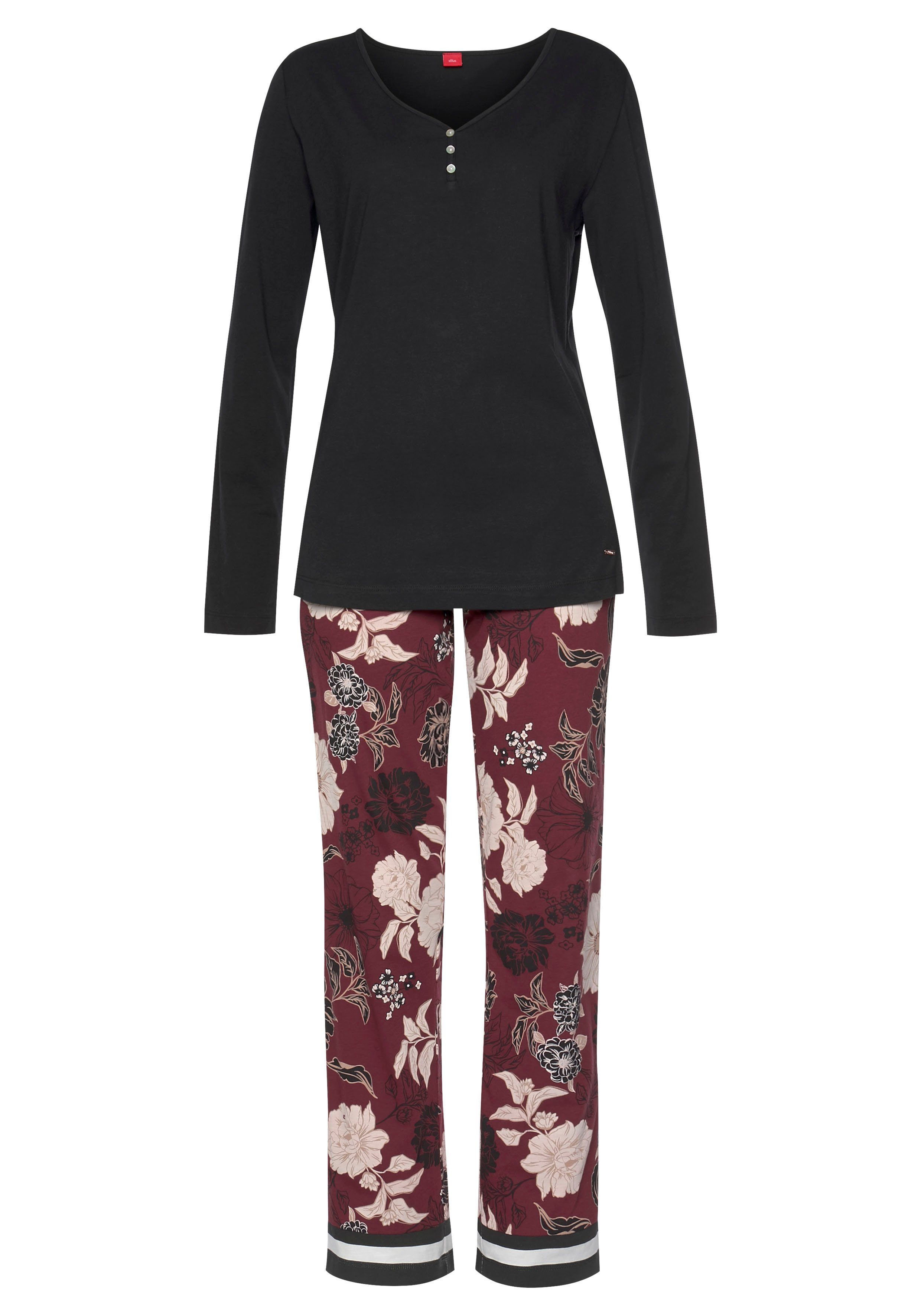 s.Oliver Pyjama (2 tlg) im Blumen-Dessin günstig online kaufen