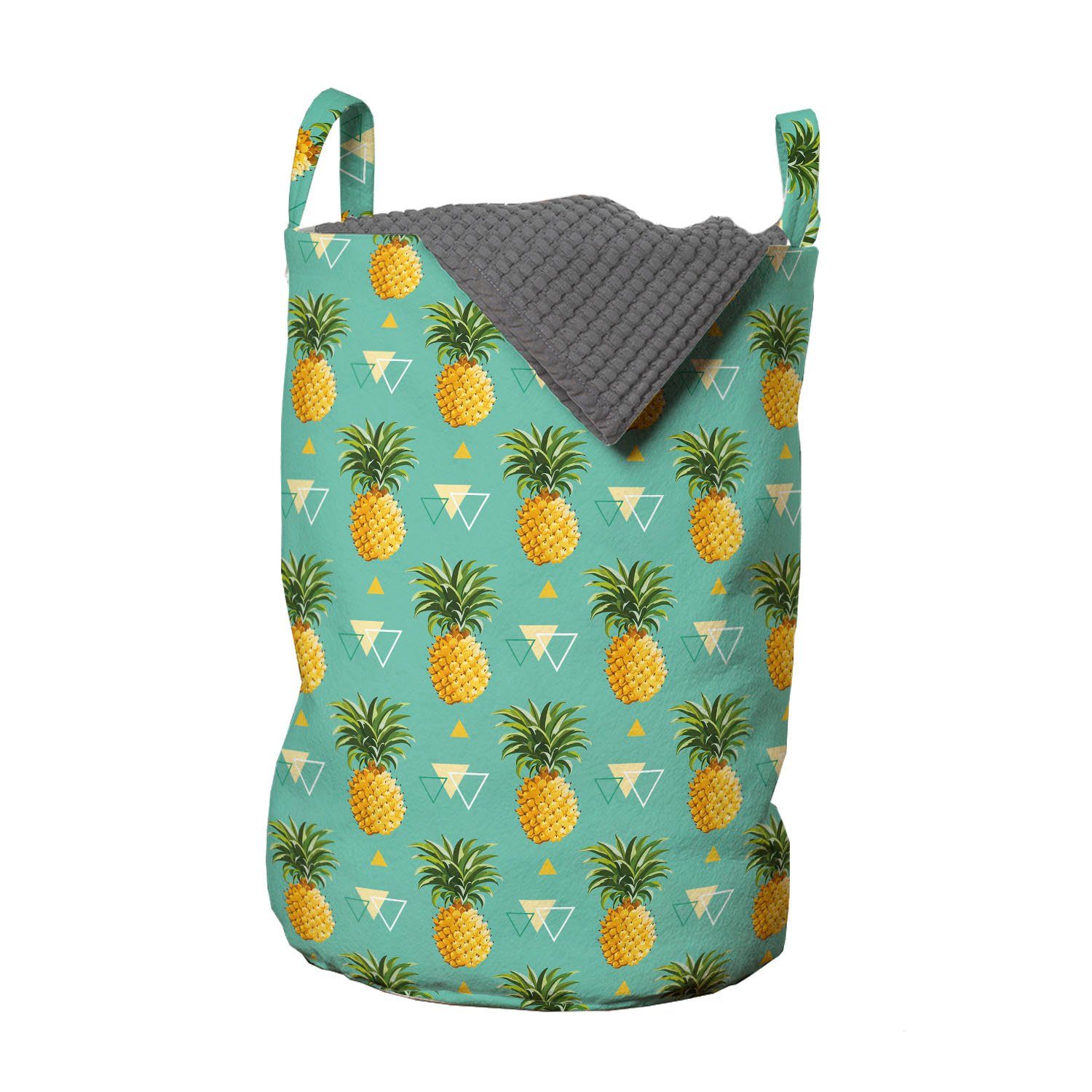 Abakuhaus Wäschesäckchen Wäschekorb für Griffen mit Ananas geometrische Kordelzugverschluss Waschsalons, Hipster