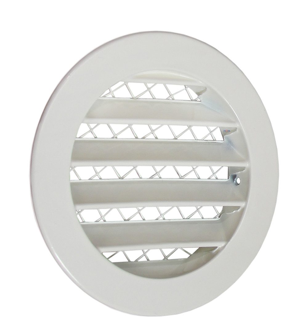 Häusler Onlinehandel GmbH Lüftungsgitter Lüftungsgitter LG - 100 AVL W Pulverbeschichtet Weiss DN 100, integriertes Insektenschutzgitter