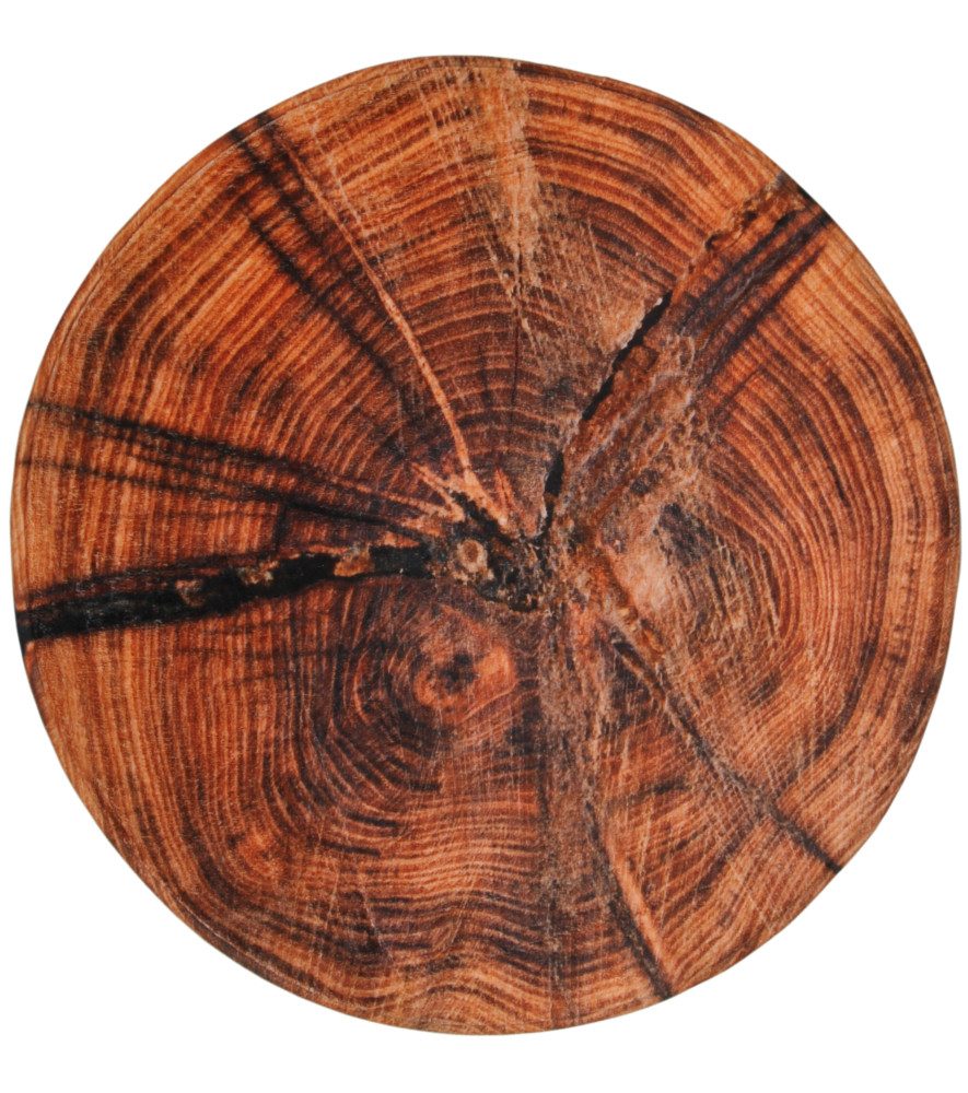 Sanilo Badematte Old Tree, rutschhemmend beschichtet, waschbar, schnelltrocknend, Polyester, rund, sehr weich, hochwertig & modern, Durchmesser 80 cm
