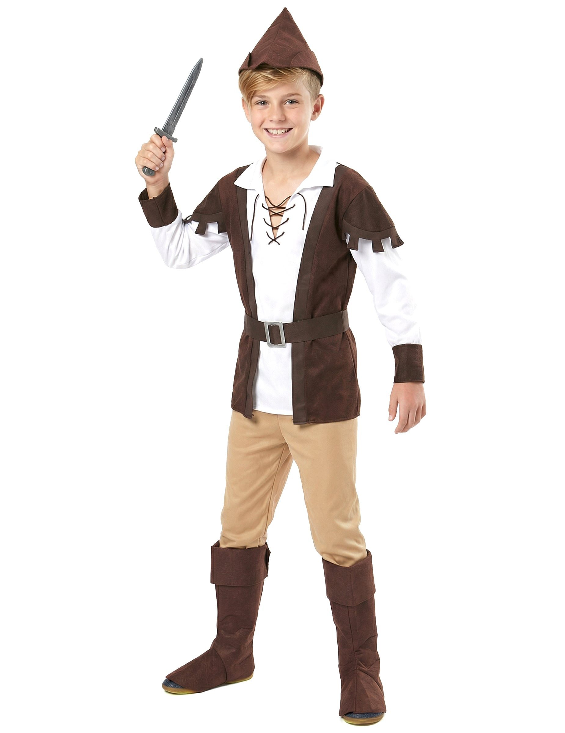 Kostüm Robin Hood Kinderkostüm braun-weiss