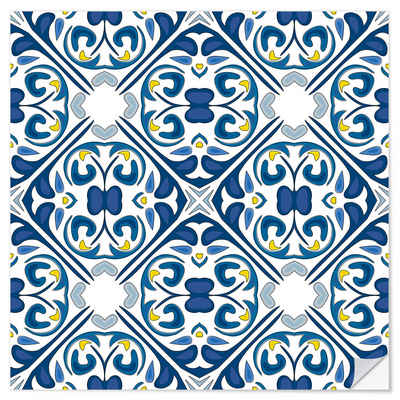 Posterlounge Wandfolie Editors Choice, Florales Azulejo Dekor, Grafikdesign