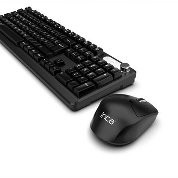 INCA Tastatur und Maus Set, Wiederaufladbar Wireless Set Wireless-Tastatur