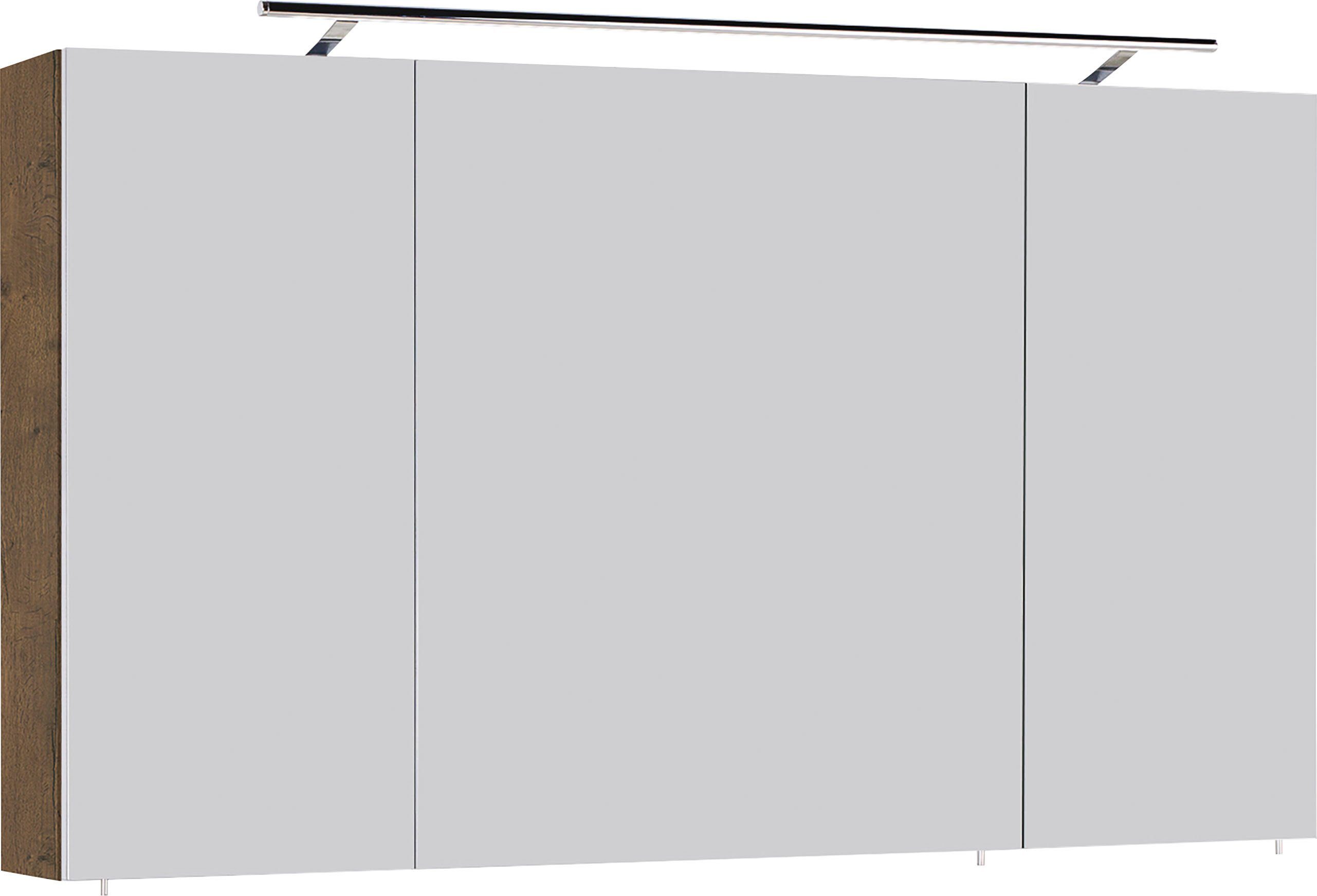 MARLIN Spiegelschrank 3040, Breite 120 cm Eiche Struktur braun | Eiche Struktur braun