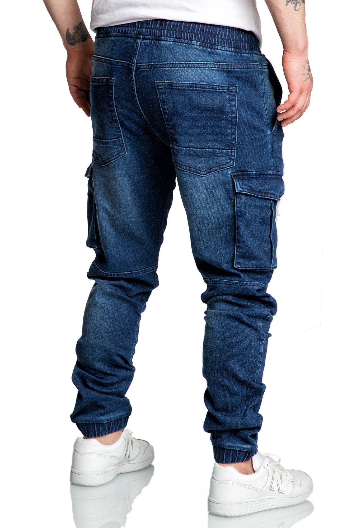 Amaci&Sons Cargojeans ALSIP Sweathose im Denim Look Herren Sweathose in Stretch Denim Jeans – Bild 5 von 5