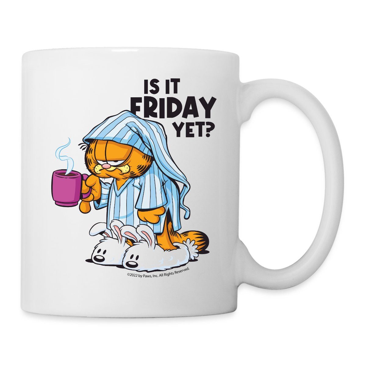 Spreadshirt Tasse Garfield Ist Es Schon Freitag Tasse, Keramik