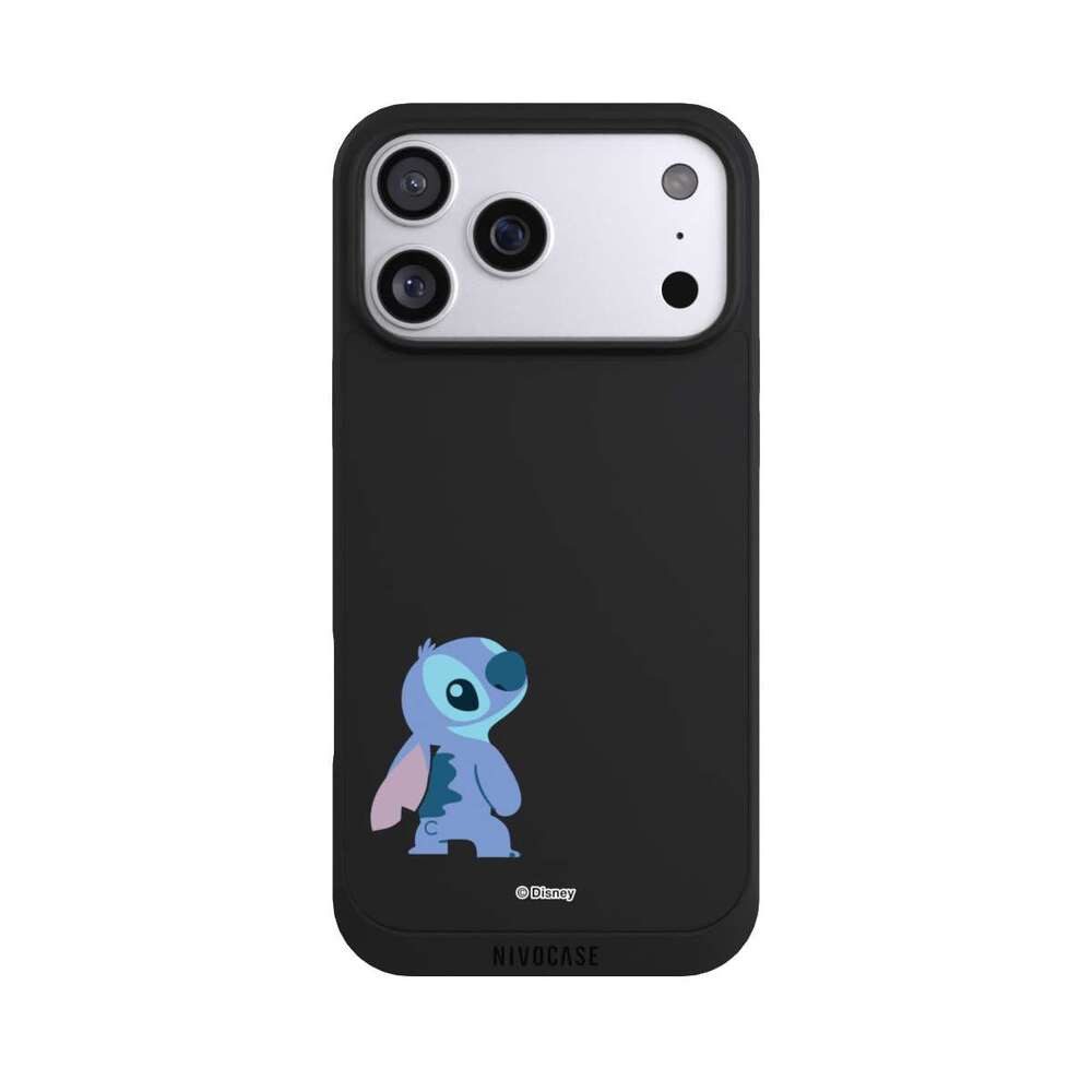 NIVOCASE Handyhülle Lilo & Stitch Fanartikel Disney Stitch Smiling, Apple iPhone 17 Pro Max Handyhülle Hülle NIVOpure Case Schwarz