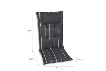Liegenauflage Sesselauflage hoch (BHT 50x7x120 cm) BHT 50x7x120 cm grau