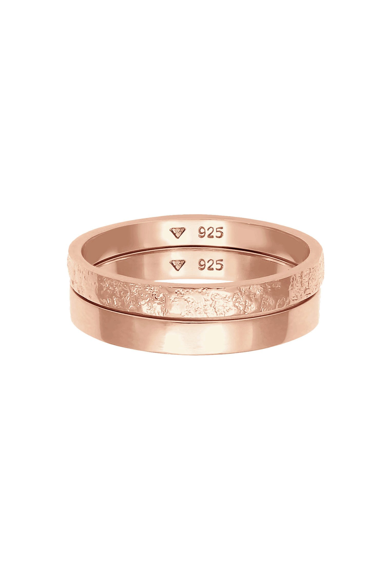 Elli Ring-Set Bandring Basic Gehämmert (Set 2-tlg) 925 Silber, Ring Set günstig online kaufen