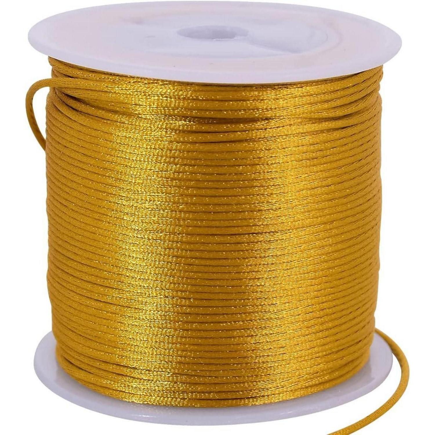 LuxusKollektion Kordel Nylonschnur Satinschnur Rattail Makramee Armbänder 1,5mm Gold 1.5mm
