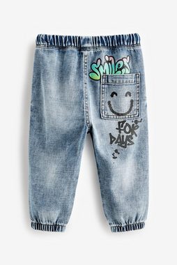 Next Schlupfjeans Jeans mit Graffiti-Print (1-tlg)