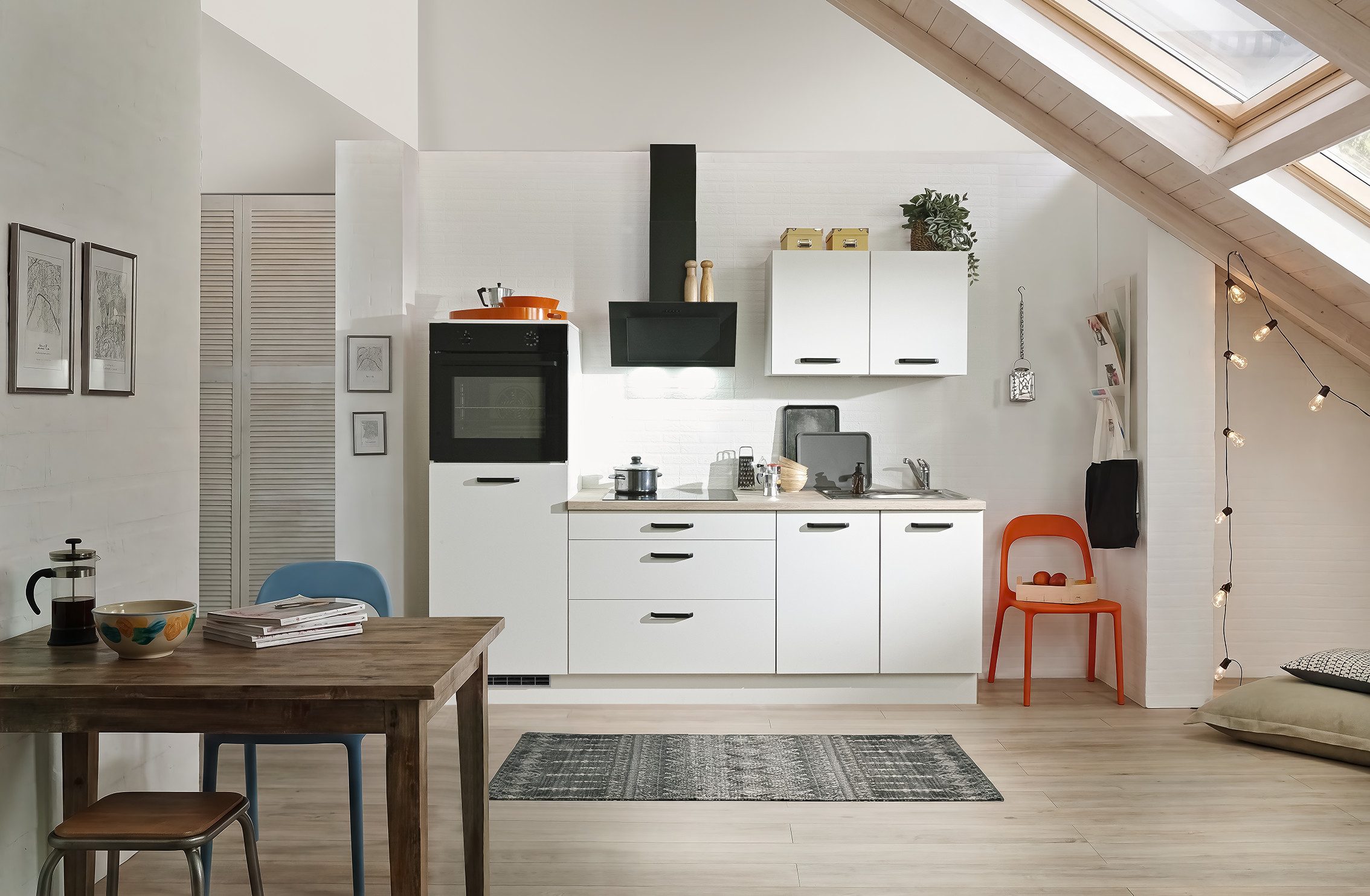wiho Küchen Küchenzeile Compact, Breite 240cm, wahlweise mit Geräten (mit Kühlschrank)
